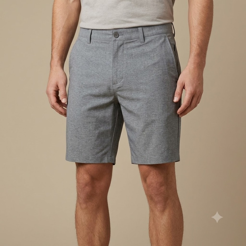 Maelreg Performance Shorts Mens 36x9 Gray Stretch Golf‎ Casual